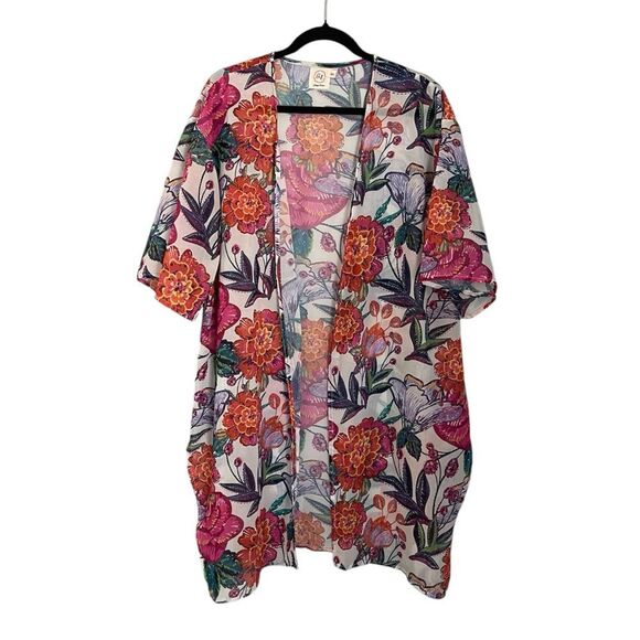 Grace & Emma Medium/Large Kimono Topper Floral Boho - Picture 1 of 7